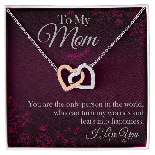 Mom You're The Only One Interlocking Hearts Necklace