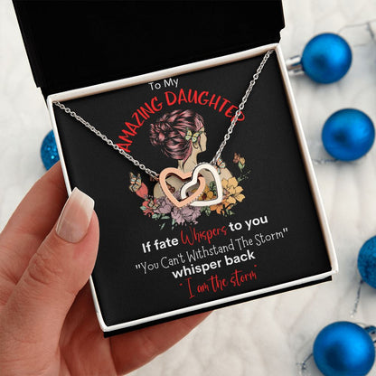 Amazing Daughter Interlocking Hearts Necklace