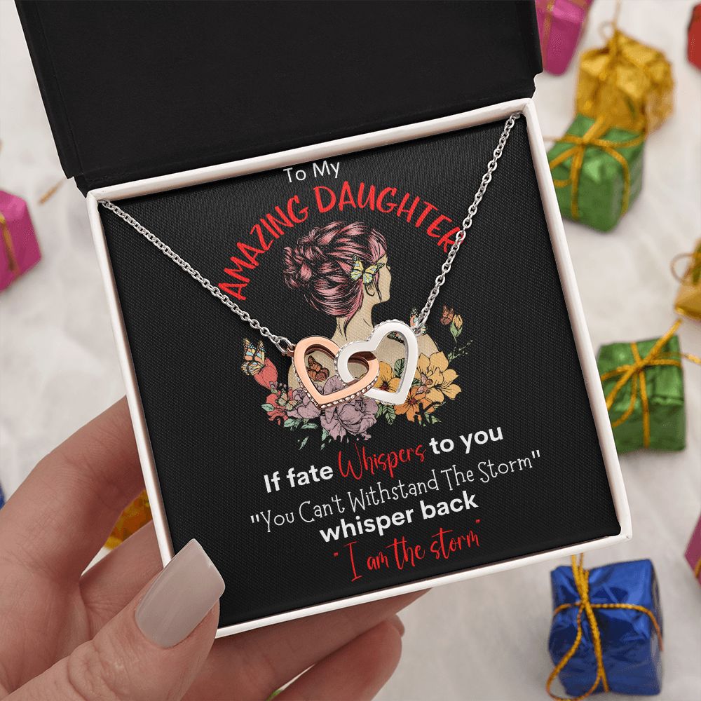 Amazing Daughter Interlocking Hearts Necklace