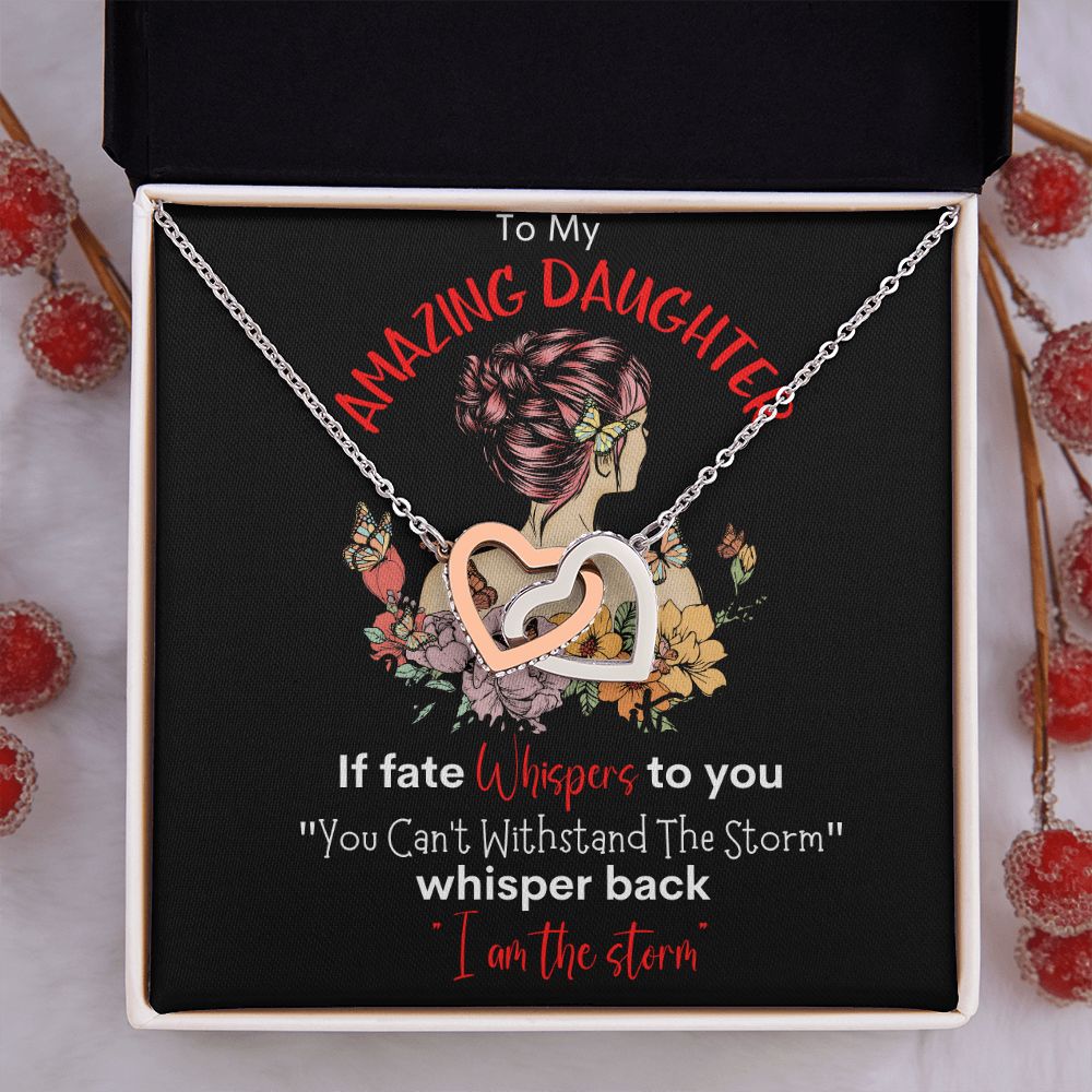 Amazing Daughter Interlocking Hearts Necklace