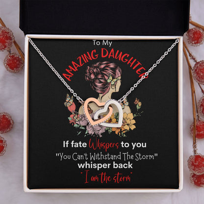 Amazing Daughter Interlocking Hearts Necklace
