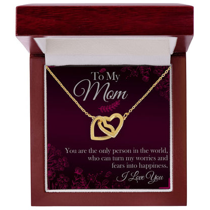 Mom You're The Only One Interlocking Hearts Necklace