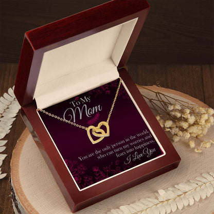 Mom You're The Only One Interlocking Hearts Necklace
