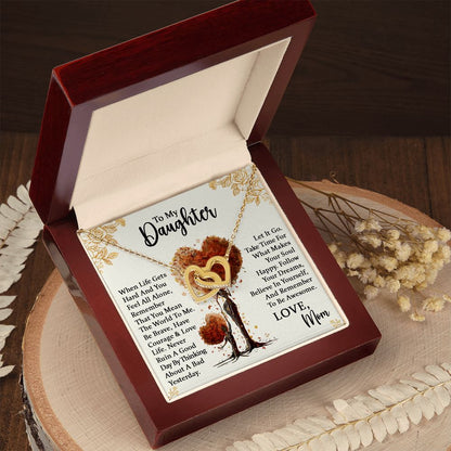 Daughter Be Awesome Interlocking Hearts Necklace