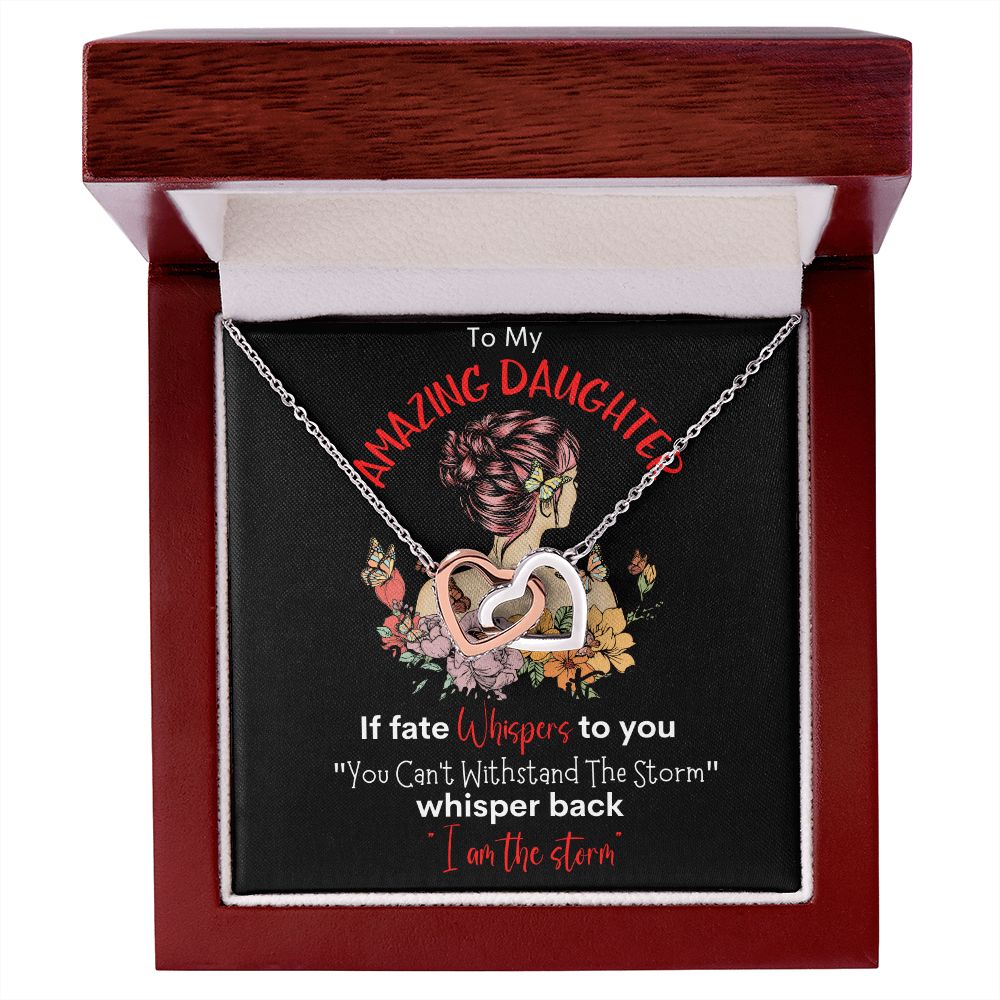 Amazing Daughter Interlocking Hearts Necklace