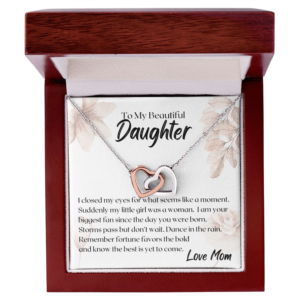 Daughter Fortune Interlocking Hearts Necklace