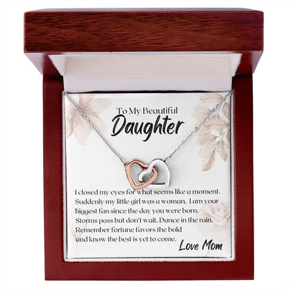 Daughter Fortune Interlocking Hearts Necklace