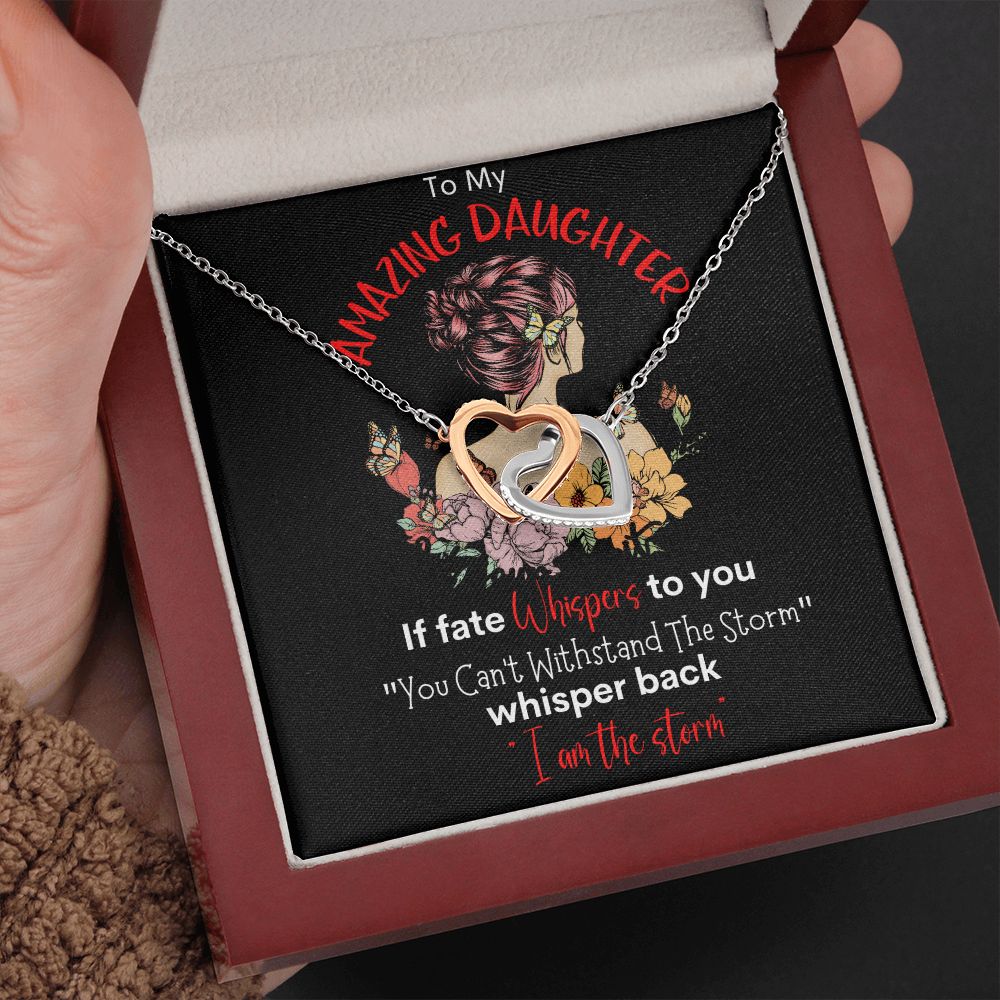 Amazing Daughter Interlocking Hearts Necklace