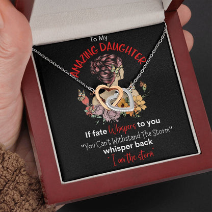 Amazing Daughter Interlocking Hearts Necklace