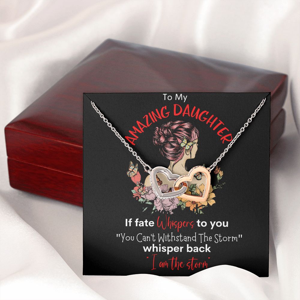 Amazing Daughter Interlocking Hearts Necklace