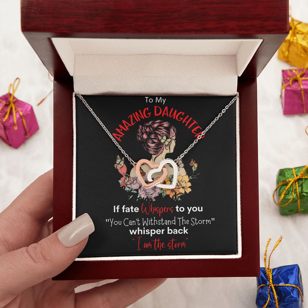 Amazing Daughter Interlocking Hearts Necklace