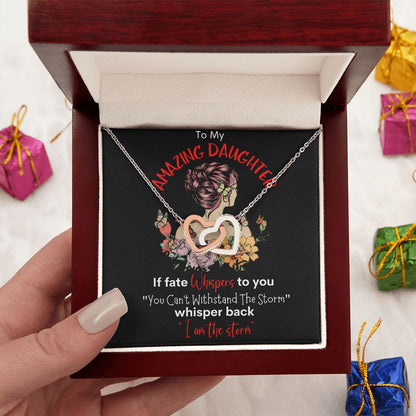 Amazing Daughter Interlocking Hearts Necklace