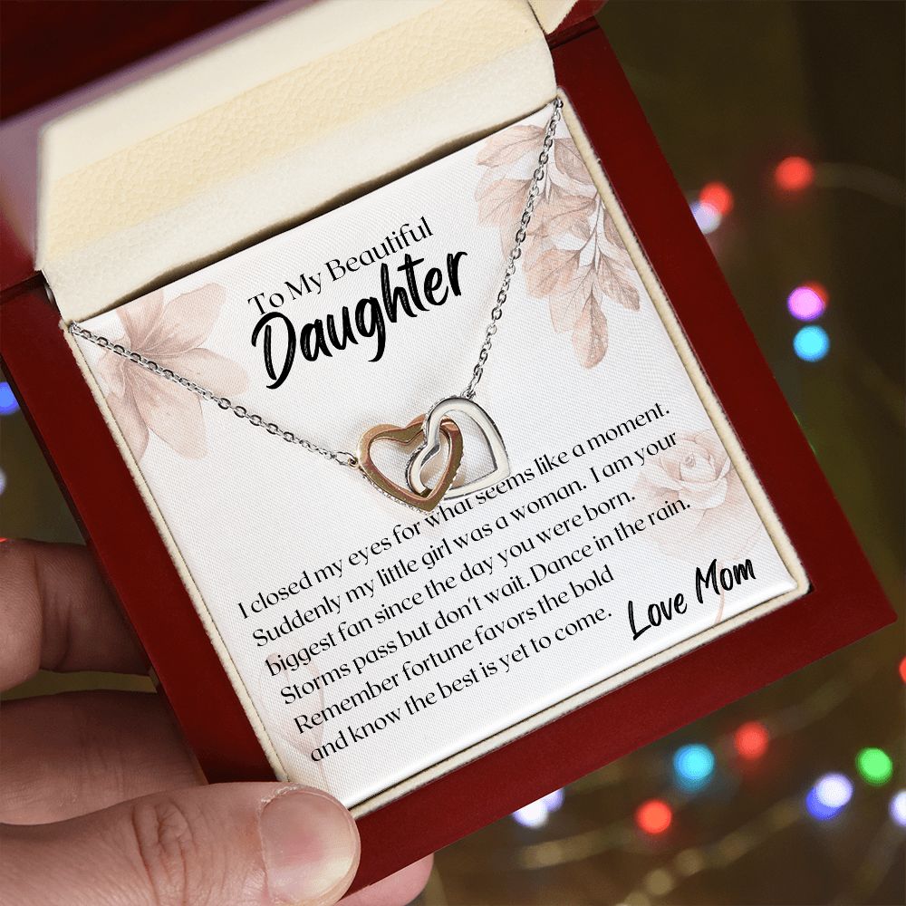 Daughter Fortune Interlocking Hearts Necklace