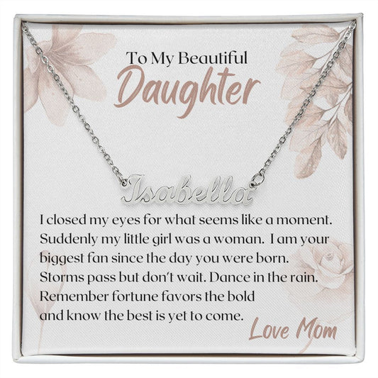 Beautiful Daughter Blush Personalized Name Necklace