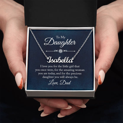 Daughter Dad Blue Customized Name Necklace
