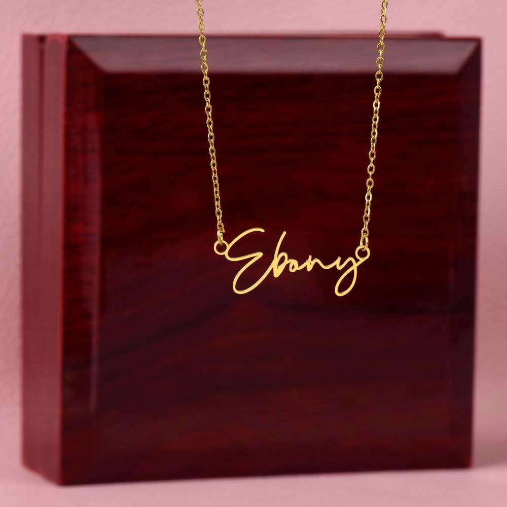 Daughter Dad Amazing Woman Signature Name Necklace