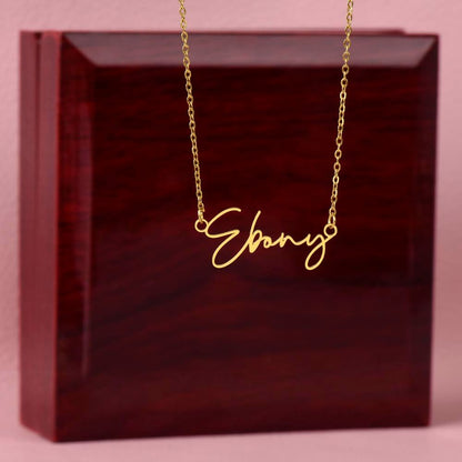 Daughter Dad Amazing Woman Signature Name Necklace