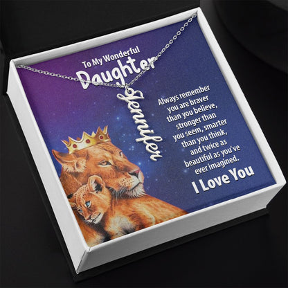 Wonderful Daughter Vertical Name Necklace