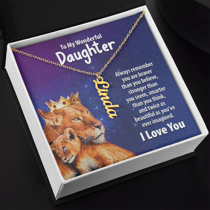 Wonderful Daughter Vertical Name Necklace