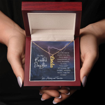 Daughter Storm Challenges Vertical Name Necklace