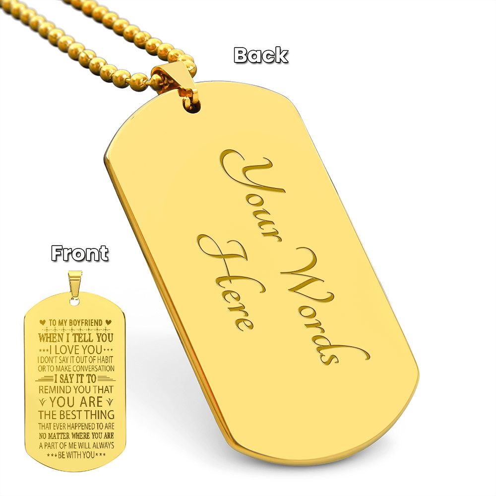Boyfriend I Love You More Dog Tag Ball Chain