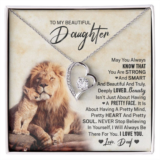 Daughter Pretty Lion Forever Love Necklace