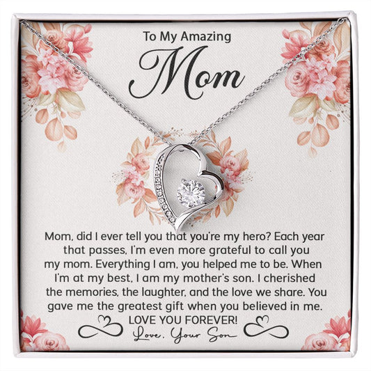 Mom Son My Hero Forever Love Necklace