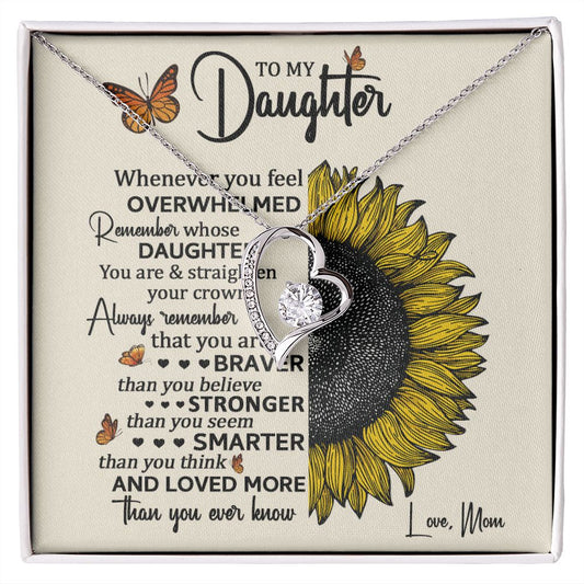 Daughter Sunflower Remember Forever Love Necklace