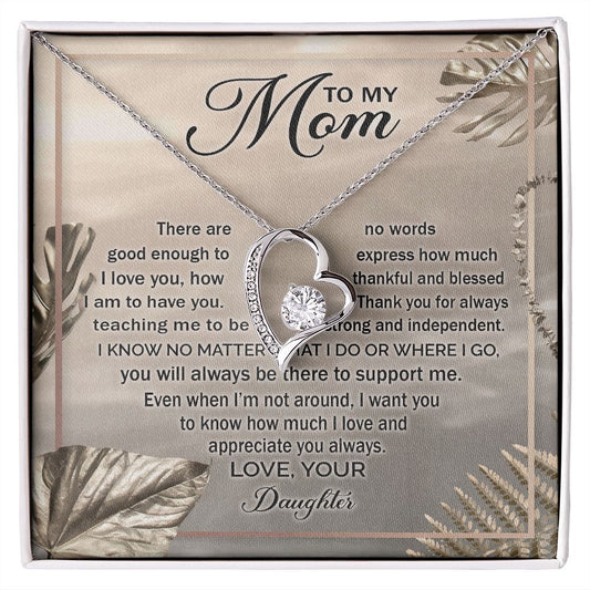 Mom Daughter No Words Forever Love Necklace