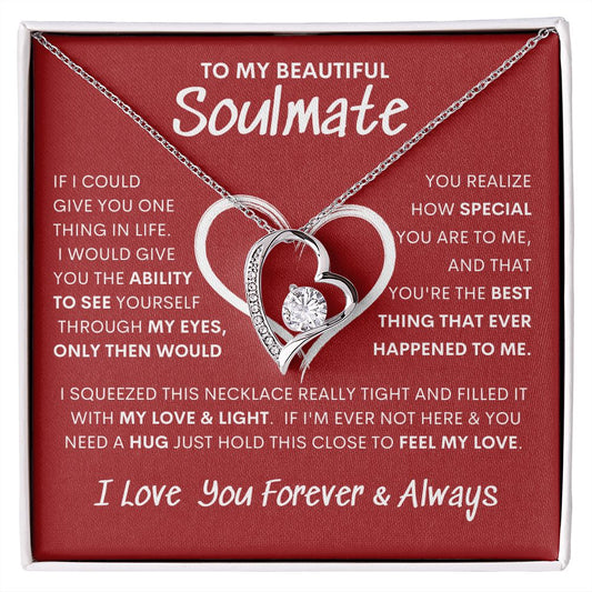 Beautiful Soulmate Special Big Red Heart Forever Love Necklace