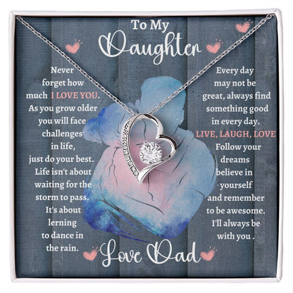 Dad Daughter Hug/ Forever Love Necklace