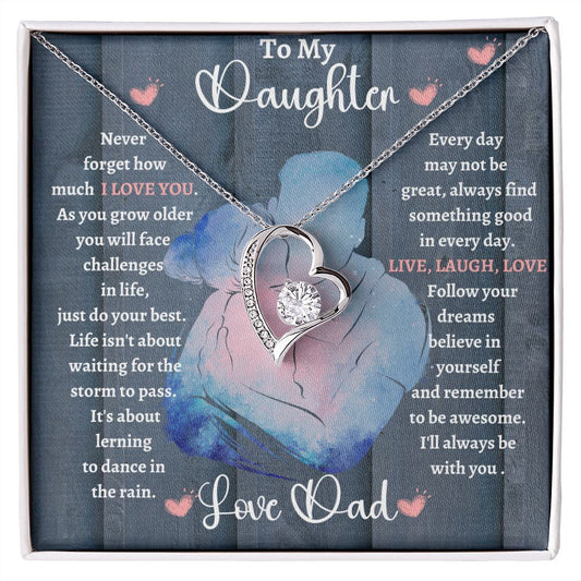 Dad Daughter Hug/ Forever Love Necklace