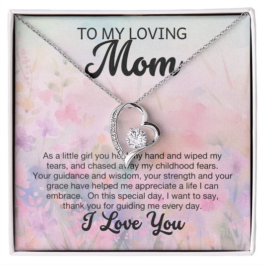 Loving Mom Pink Wildflowers Forever Love Necklace
