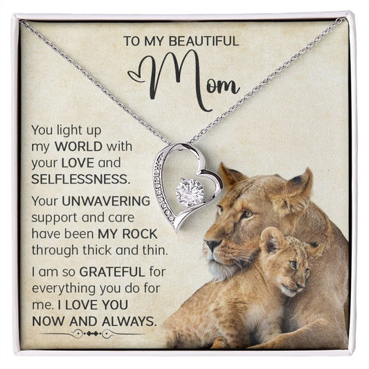 Mom Lioness My World Forever Love Necklace