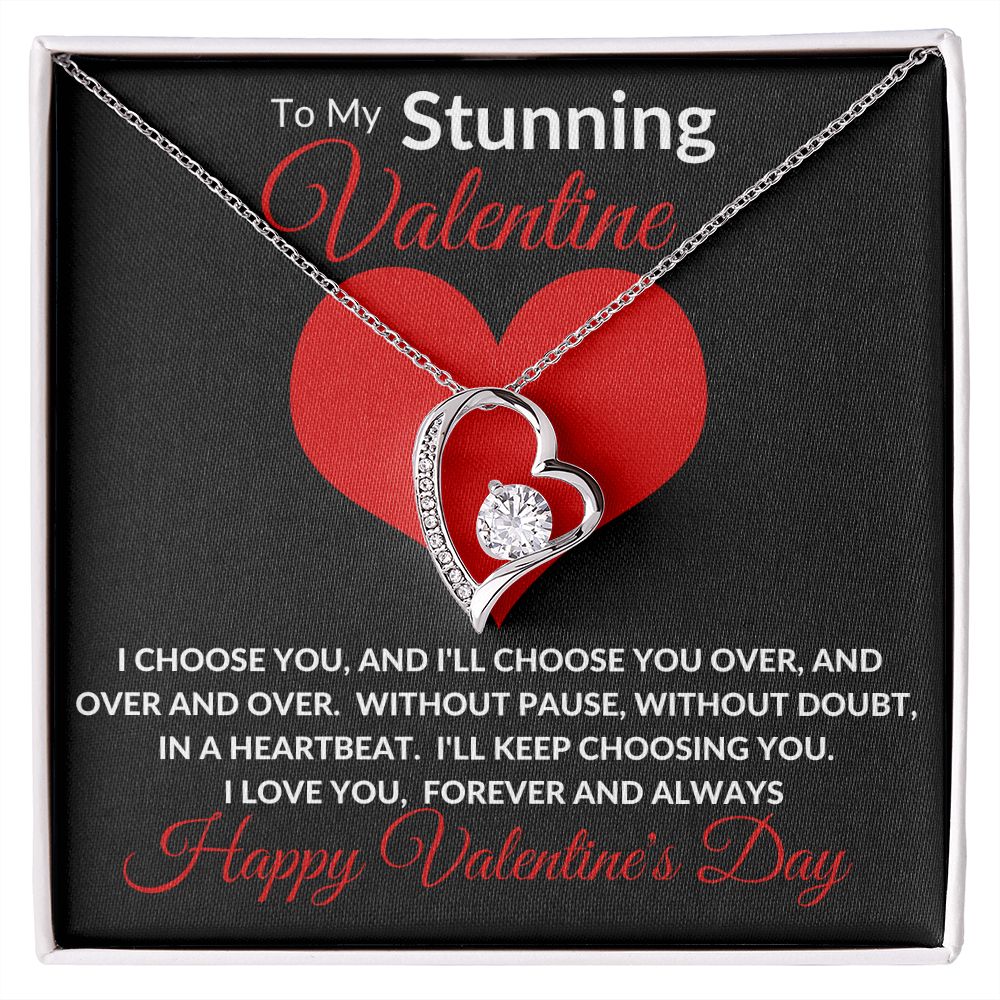 Stunning Valentine BLK Forever Love Necklace