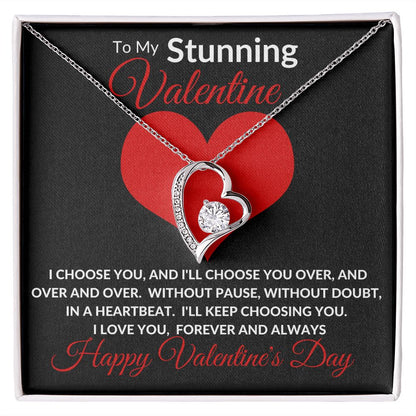 Stunning Valentine BLK Forever Love Necklace