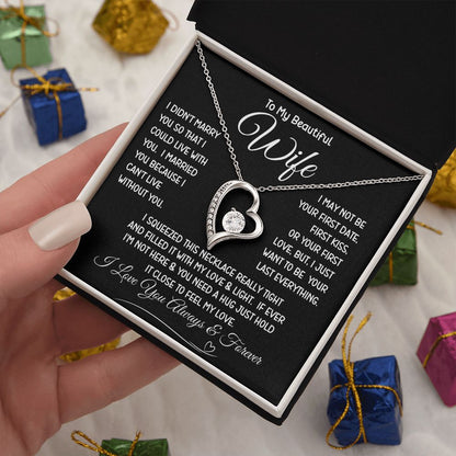 Beautiful Wife Can't Live Without You Forever Love Necklace