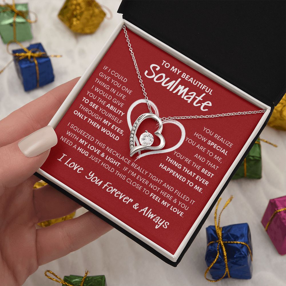 Beautiful Soulmate Special Big Red Heart Forever Love Necklace