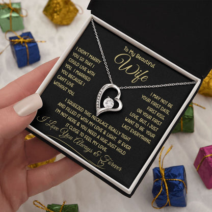 Beautiful Wife Can't Live Without You Forever Love Necklace