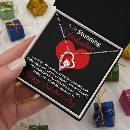 Stunning Valentine BLK Forever Love Necklace