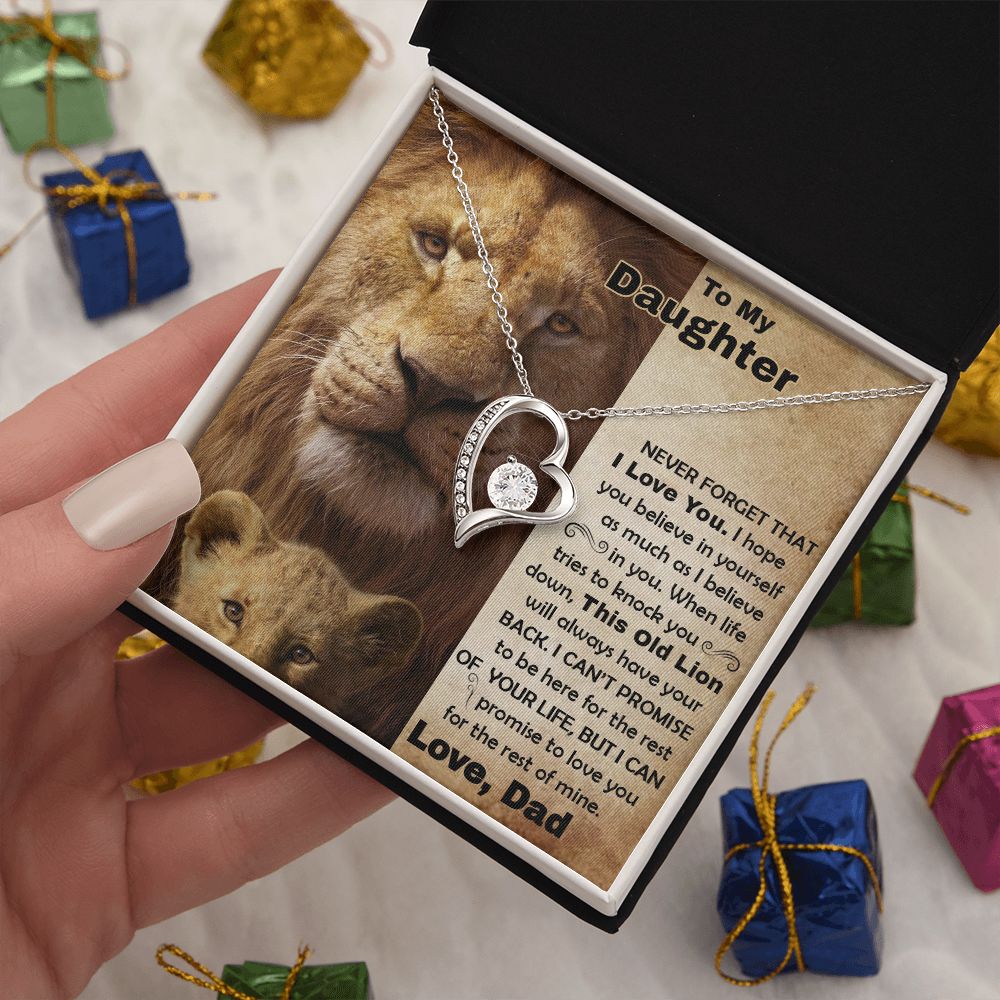 Daughter Old Lion Back Forever Love Necklace