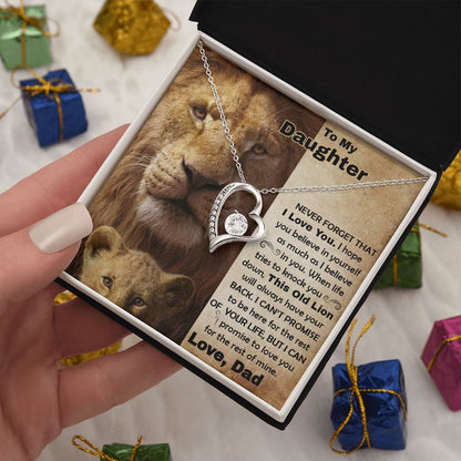 Daughter Old Lion Back Forever Love Necklace