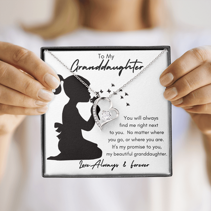 My Granddaughter Silhouette / Forever Love Necklace