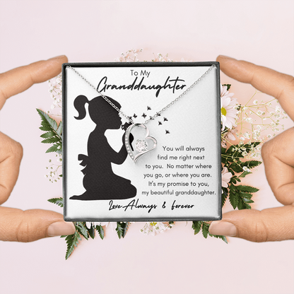 My Granddaughter Silhouette / Forever Love Necklace
