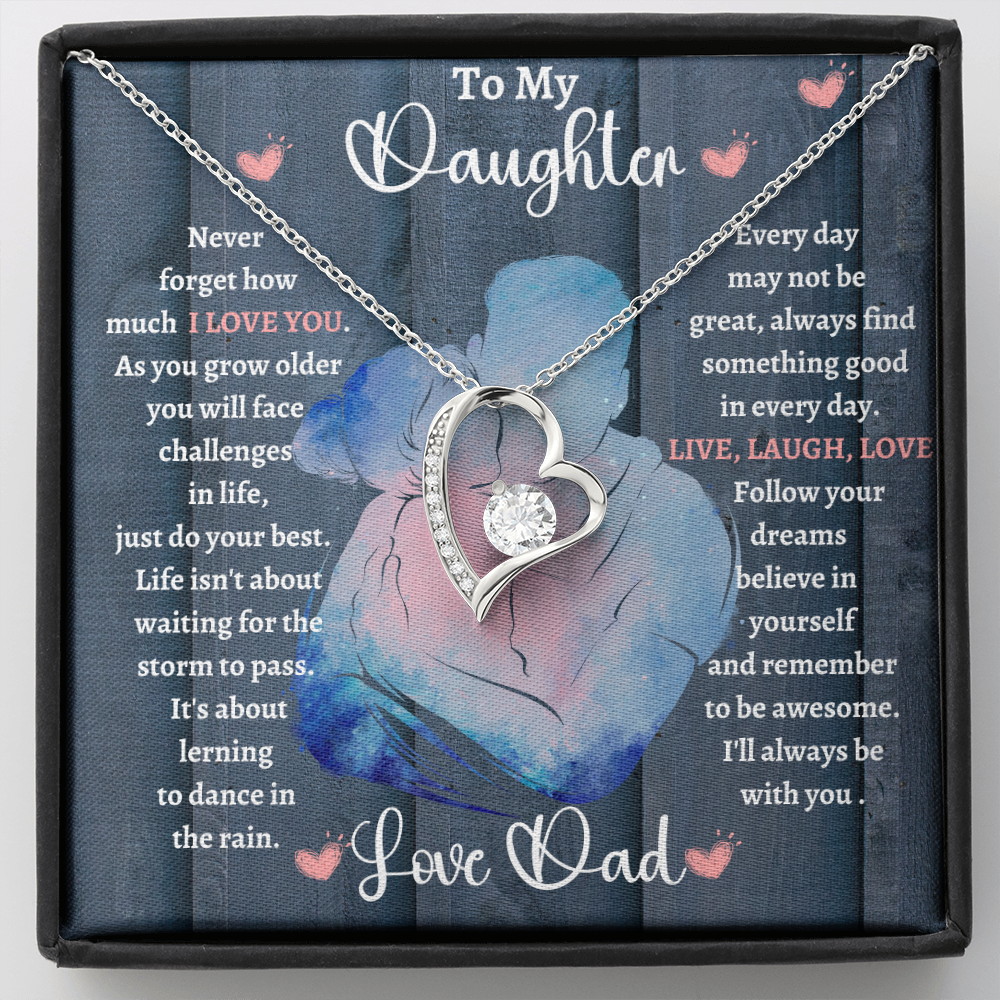 Dad Daughter Hug/ Forever Love Necklace