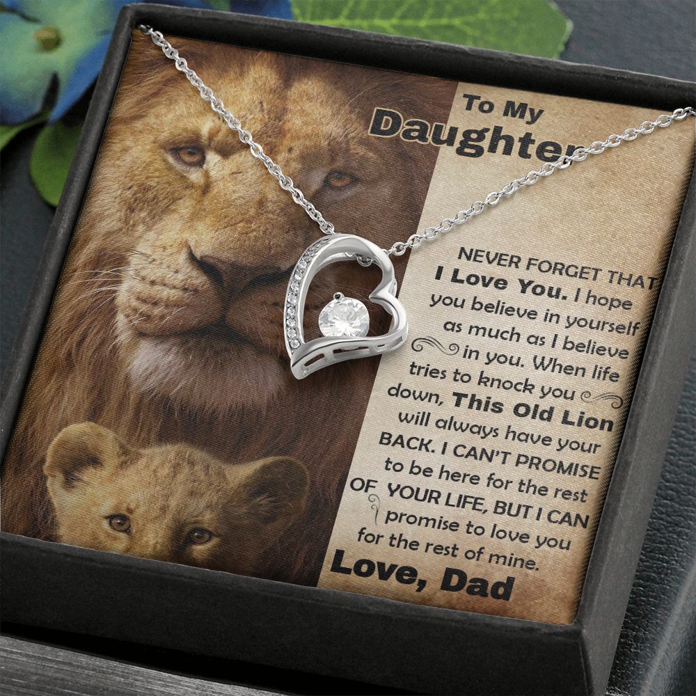 Daughter Old Lion Back Forever Love Necklace