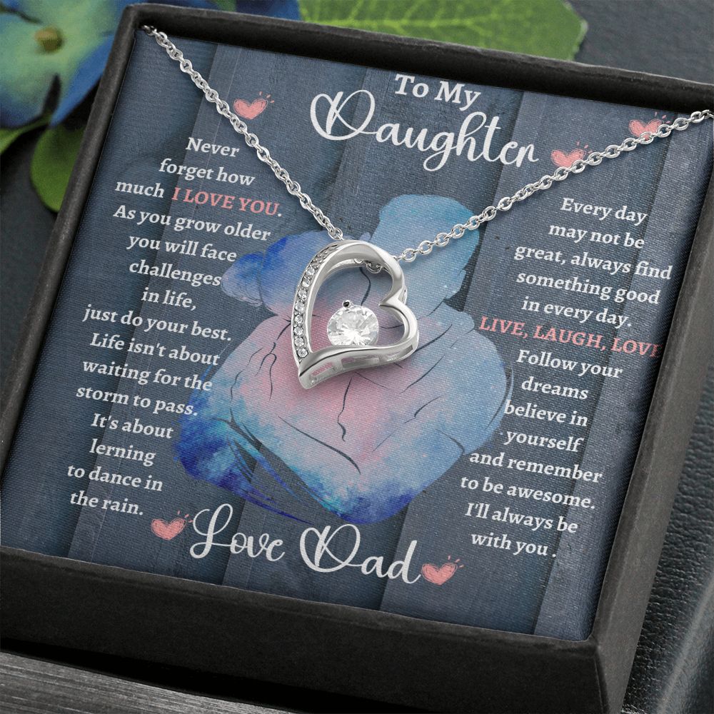 Dad Daughter Hug/ Forever Love Necklace