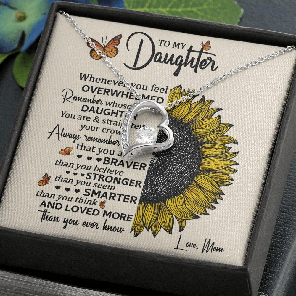 Daughter Sunflower Remember Forever Love Necklace
