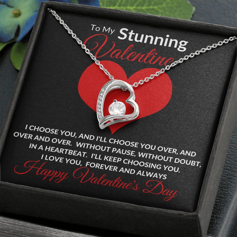 Stunning Valentine BLK Forever Love Necklace