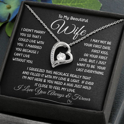 Beautiful Wife Can't Live Without You Forever Love Necklace